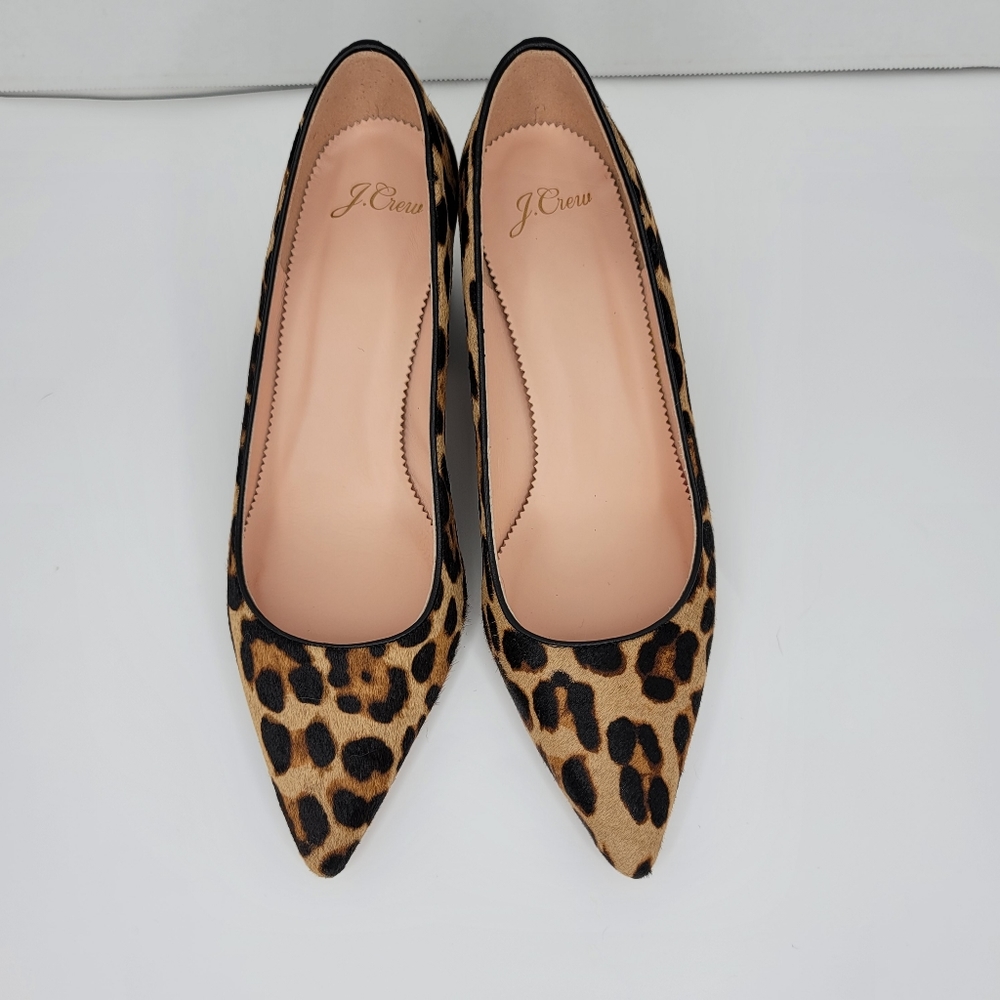 BNIB J.Crew Pointed Block Heel Pumps in Calf Hair - Picture 3 of 10